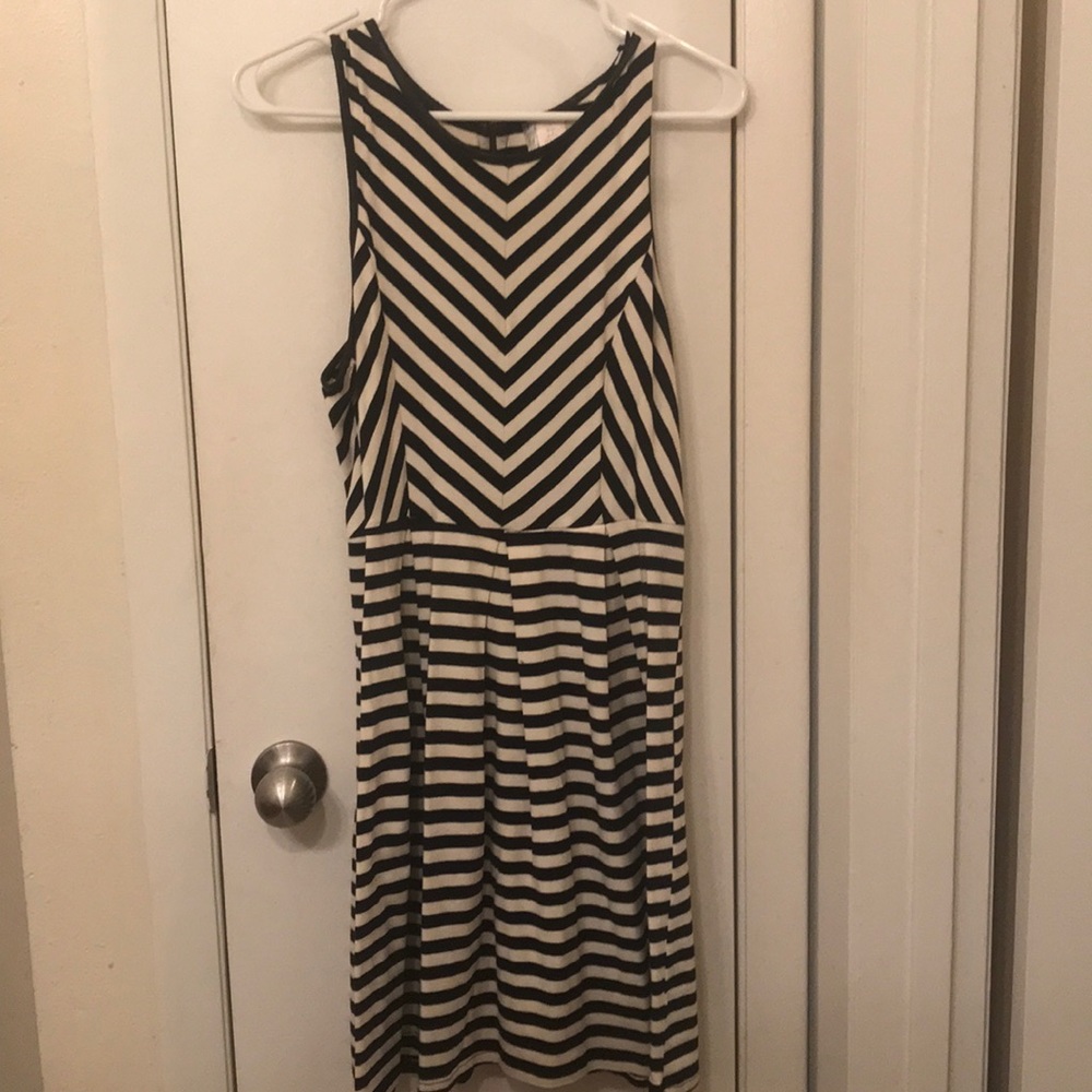 Black/White Racerback Striped Dress
